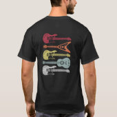  retro gitaren muziek T-shirt (Achterkant)