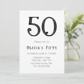 Retro Glam 50th Birthday Party Invitation (Debout devant)