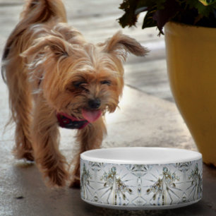 Retro Glam Art Deco  Rhinestones pet Voerbakje