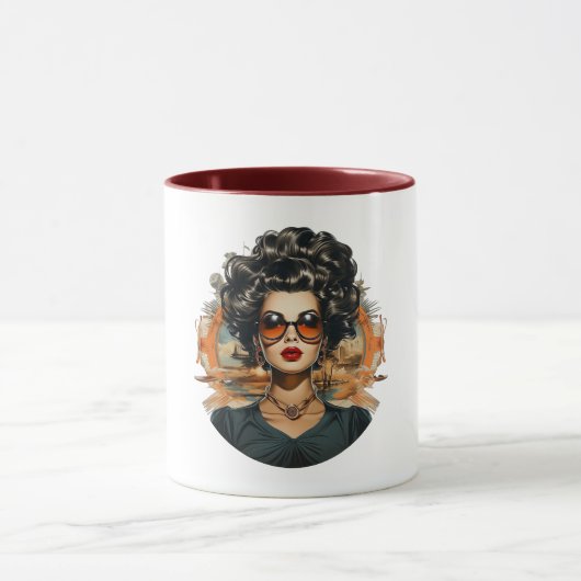 💋 Retro Glam Diva Mug ☕ (Centre)