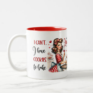 Retro Glam Girl Grappig Sarcastisch Keuken Quote Tweekleurige Koffiemok