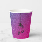 Retro Glam Halloween Boo Spider Birthday Papieren Bekers (Voorkant)