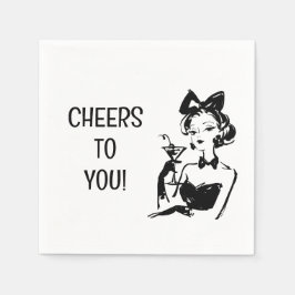 Retro Glam Martini Diva Design Servet