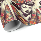 Retro Glam Pin-up Cadeaupapier (Rol Hoek)