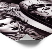 Retro Glam Tattoo Meisjes Poster (Hoek)