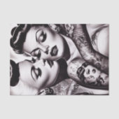 Retro Glam Tattoo Meisjes Tissuepapier (Voorkant)