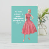 Retro Glamor femme Sarcastique carte d'anniversair (Debout devant)