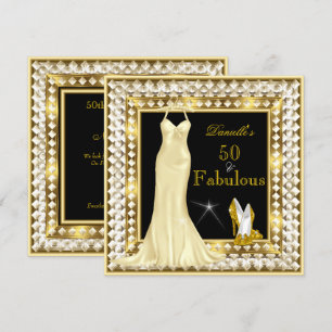 Retro Glamor Hollywood Fabulous 50 Gold Deco Kaart