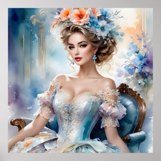 Retro Glamorous Woman Poster (Voorkant)