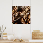  retro glamour jazz vrouw poster (Keuken)