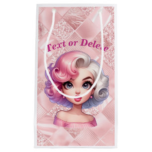 Retro Glamour Meisje Animatie Schattigee Cartoon B Klein Cadeauzakje