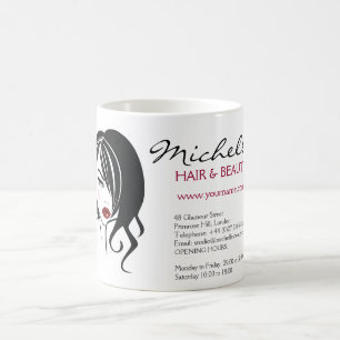 Retro Glamour Zwart Wit Mode Meisje Kapsalon Koffiemok