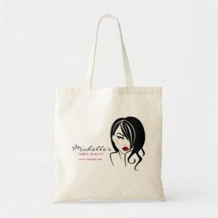 Retro Glamour Zwart Wit Mode Meisje Kapsalon Tote Bag