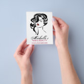 Retro Glamour Zwart Wit Schoonheid Meisje Haarstij Flyer (Hand)