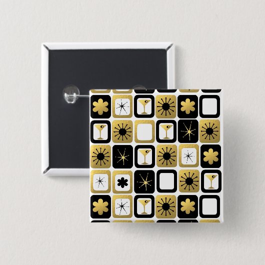 Retro Glamoureuze Gold Button (Voorkant /achterkant)