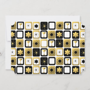 Retro Glamoureuze Gold-fotokaarten Feestdagenkaart