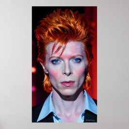 Retro glamportret met vurige look poster