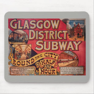 Retro  Glasgow City Subway Poster Glasgow Muismat