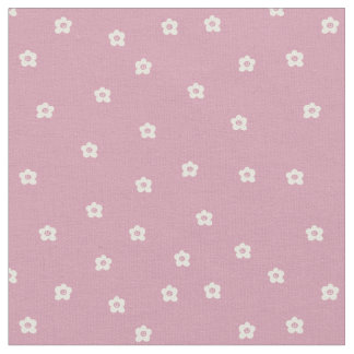 Retro glimlachend bloempatroon in crème en roze stof