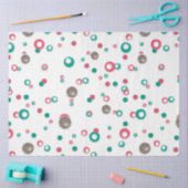 Retro Glitter Rood Groen SilverPolka Stippen Kerst Tissuepapier (Craft)