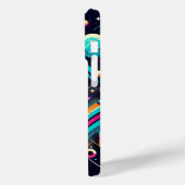 Retro glitter stippen iPhone case (Achterkant / Links)