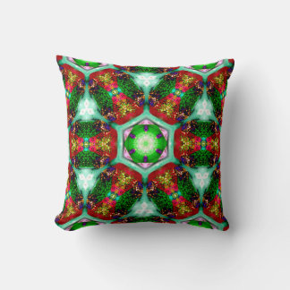 ~ Retro Glitterende Kerst Fractals ~ Kussen