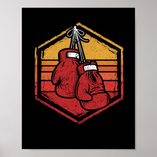 Retro Glove Boxing  Boxer Shorts Poster (Voorkant)