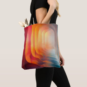 Retro Glow Arches – Abstract Midden-Eeuw Draagtas