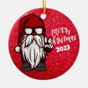 Retro Gnome Kerstversiering, stijl Keramisch Ornament