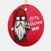 Retro Gnome Kerstversiering,  stijl Keramisch Ornament (Links)