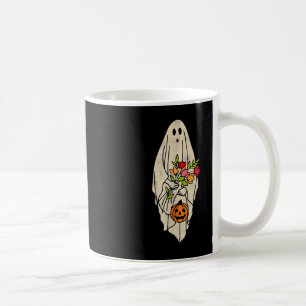 Retro Gnoovy Halloween Flower Ghost Pumpki Koffiemok