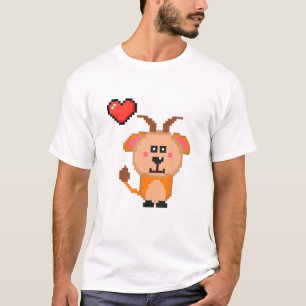 Retro Goat 8-bits videogame Funny Gamers gepixelee T-shirt