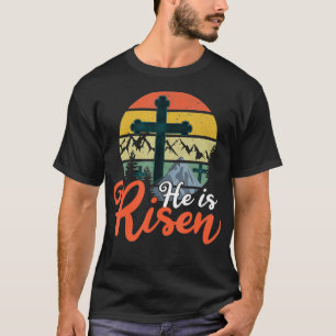 Retro God Jesus Hij is Christelijk 2022 Happy East T-shirt