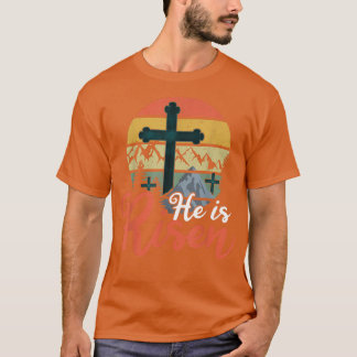 Retro God Jesus Hij is Christelijk 2022 Happy East T-shirt