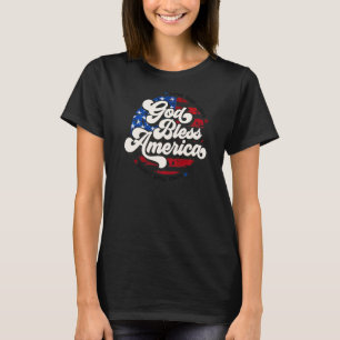 Retro God zegene Amerika Land dat ik hou van de VS T-shirt