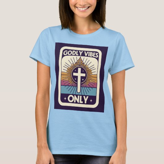 Retro Godly Vibes Only Shirt (Voorkant)