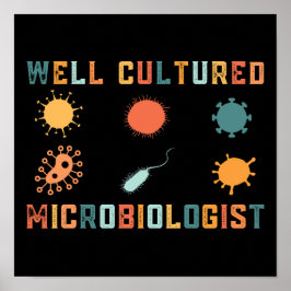 Retro goed gekweekte microbioloog poster