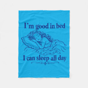 Retro Goed In Bed Kan Slaapdag Funny Slaap Fleece Deken