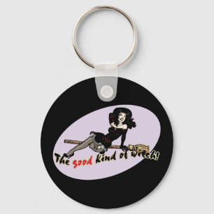 Retro Goede Soort Heks Sleutelhanger