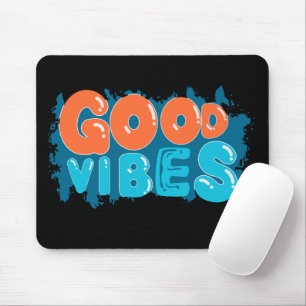 Retro Goede Vibes Alleen Typography Muismat