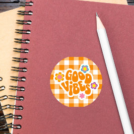 Retro goede vibes ronde sticker