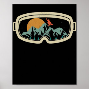 Retro goggles snowboarding skiae poster
