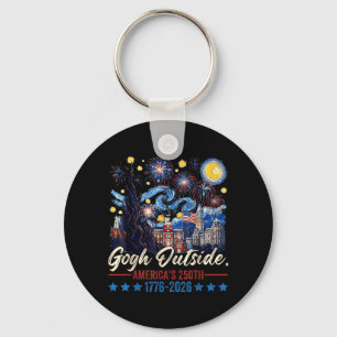 Retro Gogh Buiten Amerika's 250e 1776 2026 Schilde Sleutelhanger