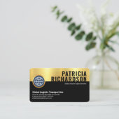 Retro Gold Black Layers CEO Visitekaartje (Staand voorkant)