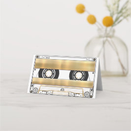 Retro Gold Cassette Tape Blank Wedding Folded
