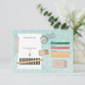 Retro Gold Christmas Pattern Ticket Gift Voucher (Staand voorkant)