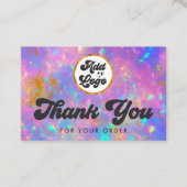 Retro Gold Fire Opal Edelsteen Toevoegen Logo Dank Visitekaartje (Voorkant)