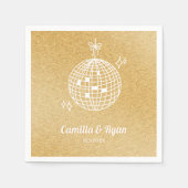 Retro Gold Glitter Disco Bruiloft Decor Servetten (Voorkant)
