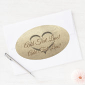 Retro Gold Holiday Vibe Ovale Sticker (Envelop)