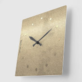 Retro Gold Holiday Vibe Vierkante Klok (Hoek)